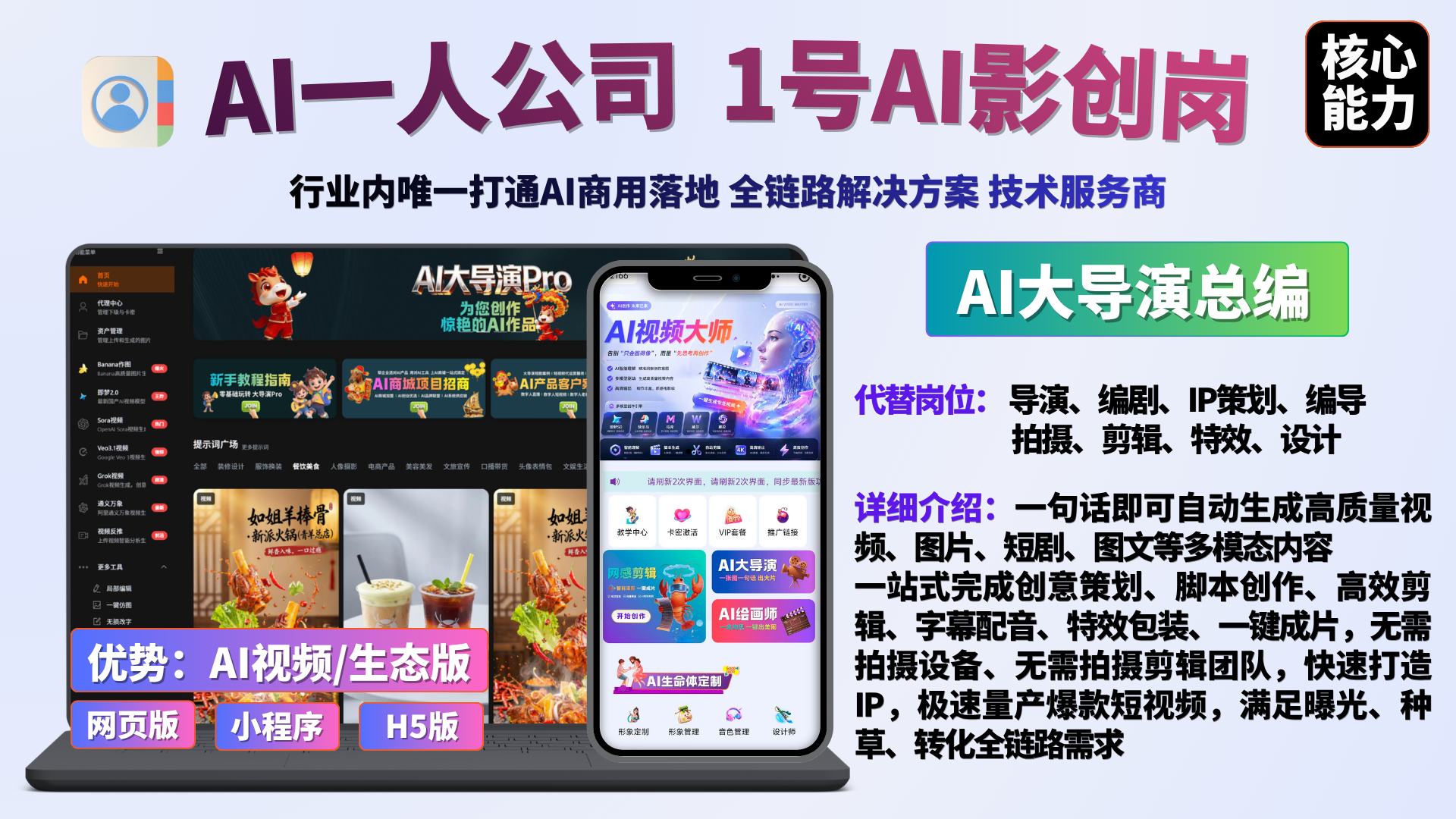 大导演总编★AI营销系统【AI视频生产线】 1